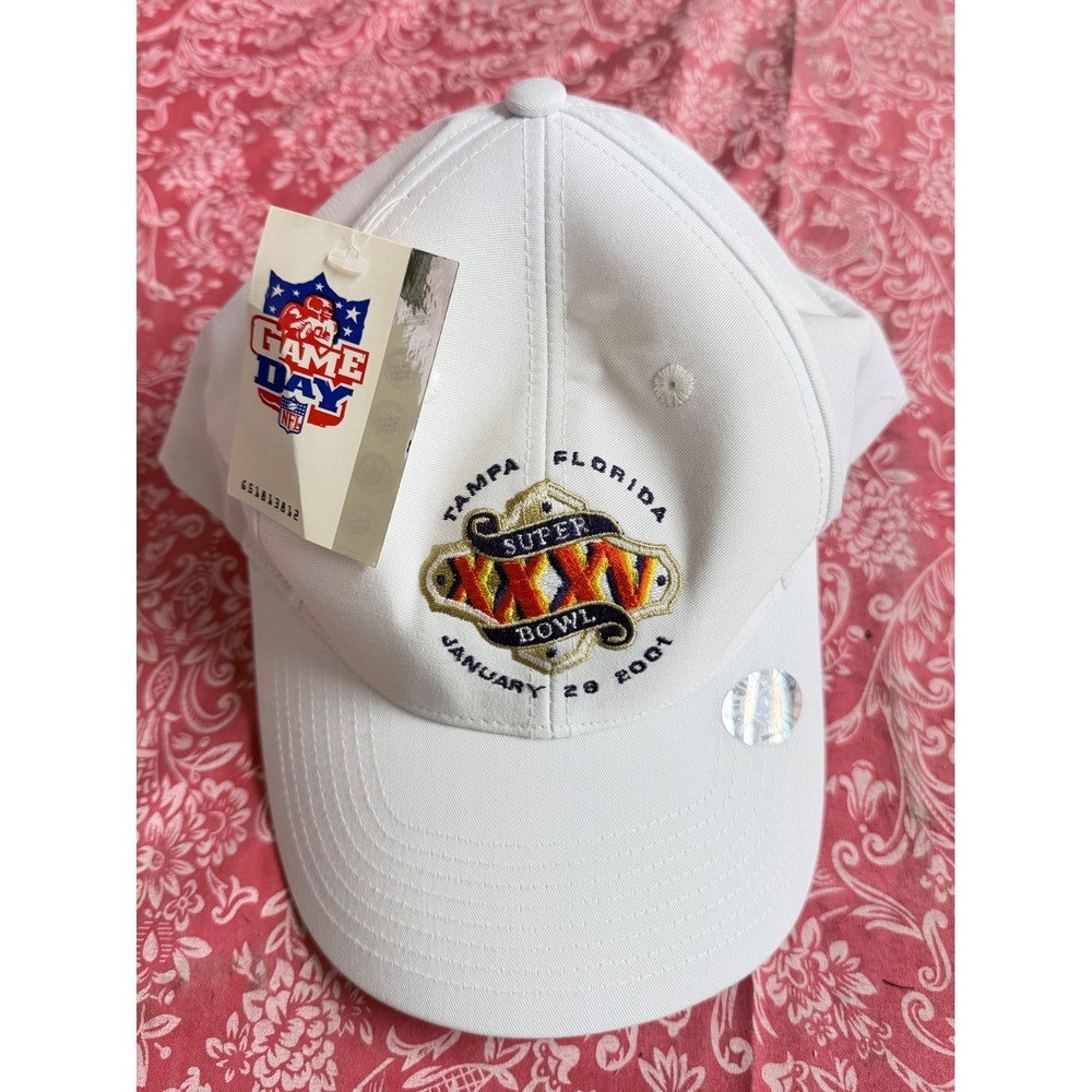 Vintage NFL Super Bowl XXXV 2001 Tampa Florida Logo Athletic Snapback Hat NWT